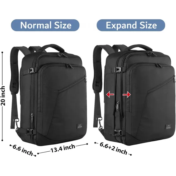 imageMATEIN Carry on Backpack for Women 40L Heavy Duty Travel Backpack Airplane Approved Expandable Simple Fashion Backpack Frequent Traveler Gifts Light PurpleBlack
