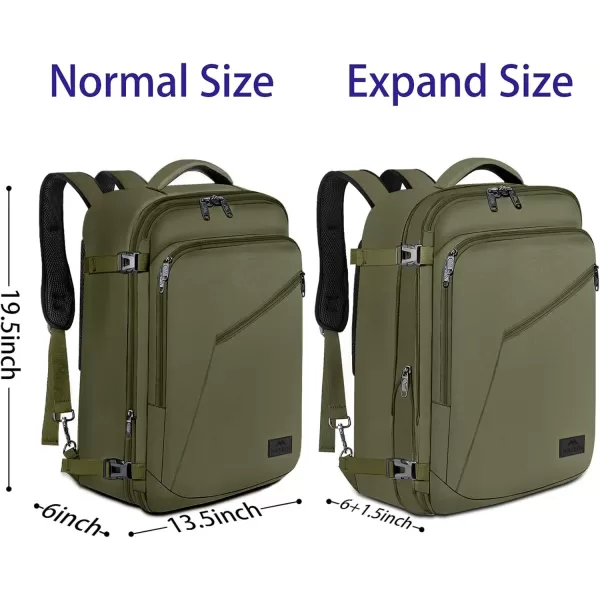 imageMATEIN Carry on Backpack for Women 40L Heavy Duty Travel Backpack Airplane Approved Expandable Simple Fashion Backpack Frequent Traveler Gifts Light PurpleOlive Green