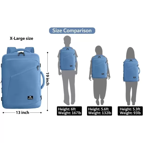 imageMATEIN Carry on Backpack for Women 40L Heavy Duty Travel Backpack Airplane Approved Expandable Simple Fashion Backpack Frequent Traveler Gifts Light PurpleLight Blue