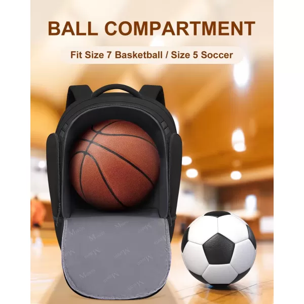 imageMATEIN Basketball Backpack Boys Basketball Bag with Ball ampamp Shoes Compartment Youth Soccer Equipment Bags with Fence Hook ampamp Insulated Pockets Padded 156 Inch TSA Laptop Backpacks for Sports Gym
