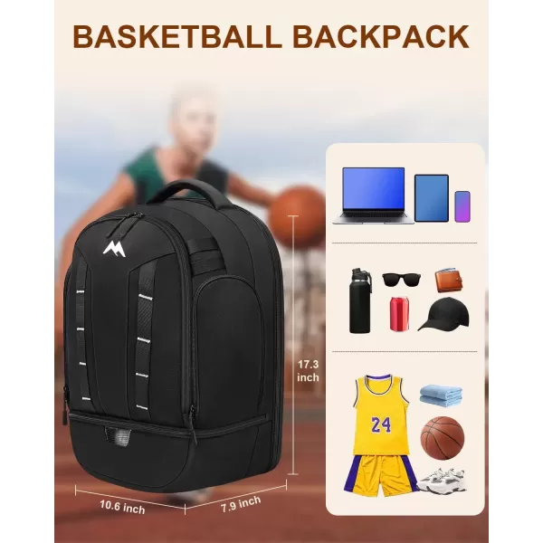 imageMATEIN Basketball Backpack Boys Basketball Bag with Ball ampamp Shoes Compartment Youth Soccer Equipment Bags with Fence Hook ampamp Insulated Pockets Padded 156 Inch TSA Laptop Backpacks for Sports Gym
