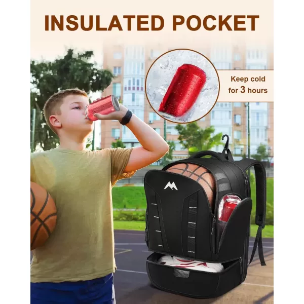 imageMATEIN Basketball Backpack Boys Basketball Bag with Ball ampamp Shoes Compartment Youth Soccer Equipment Bags with Fence Hook ampamp Insulated Pockets Padded 156 Inch TSA Laptop Backpacks for Sports Gym