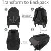 imageMATEIN Rolling Backpack with 4 Wheels 17 inch Roller Travel Laptop Backpack for Women Men Large Water Resistant Business Wheeled Bag Airline Approved Carry on Luggage Suitcase Bag BlackBlack