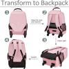 imageMATEIN Rolling Backpack with 4 Wheels 17 inch Roller Travel Laptop Backpack for Women Men Large Water Resistant Business Wheeled Bag Airline Approved Carry on Luggage Suitcase Bag BlackPink