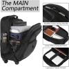 imageMATEIN Rolling Backpack with 4 Wheels 17 inch Roller Travel Laptop Backpack for Women Men Large Water Resistant Business Wheeled Bag Airline Approved Carry on Luggage Suitcase Bag BlackBlack