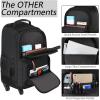 imageMATEIN Rolling Backpack with 4 Wheels 17 inch Roller Travel Laptop Backpack for Women Men Large Water Resistant Business Wheeled Bag Airline Approved Carry on Luggage Suitcase Bag BlackBlack
