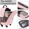 imageMATEIN Rolling Backpack with 4 Wheels 17 inch Roller Travel Laptop Backpack for Women Men Large Water Resistant Business Wheeled Bag Airline Approved Carry on Luggage Suitcase Bag BlackPink