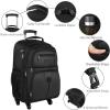 imageMATEIN Rolling Backpack with 4 Wheels 17 inch Roller Travel Laptop Backpack for Women Men Large Water Resistant Business Wheeled Bag Airline Approved Carry on Luggage Suitcase Bag BlackBlack
