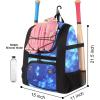 imageMATEIN Softball Bag Lightweight Baseball Backpack with Shoe Compartment Baseball Bag with Fence Hook for TBall Bat ampamp Equipment Softball Gifts Catchers Backpack for Women Fit Batting Glove HelmetGalaxy Blue  Large