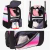 imageMATEIN Softball Bag Lightweight Baseball Backpack with Shoe Compartment Baseball Bag with Fence Hook for TBall Bat ampamp Equipment Softball Gifts Catchers Backpack for Women Fit Batting Glove HelmetPink  Large