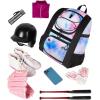 imageMATEIN Softball Bag Lightweight Baseball Backpack with Shoe Compartment Baseball Bag with Fence Hook for TBall Bat ampamp Equipment Softball Gifts Catchers Backpack for Women Fit Batting Glove HelmetTiedye