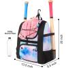 imageMATEIN Softball Bag Lightweight Baseball Backpack with Shoe Compartment Baseball Bag with Fence Hook for TBall Bat ampamp Equipment Softball Gifts Catchers Backpack for Women Fit Batting Glove HelmetTiedye