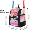 imageMATEIN Softball Bag Lightweight Baseball Backpack with Shoe Compartment Baseball Bag with Fence Hook for TBall Bat ampamp Equipment Softball Gifts Catchers Backpack for Women Fit Batting Glove HelmetPink