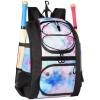 imageMATEIN Softball Bag Lightweight Baseball Backpack with Shoe Compartment Baseball Bag with Fence Hook for TBall Bat ampamp Equipment Softball Gifts Catchers Backpack for Women Fit Batting Glove HelmetTiedye  Large
