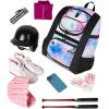 imageMATEIN Softball Bag Lightweight Baseball Backpack with Shoe Compartment Baseball Bag with Fence Hook for TBall Bat ampamp Equipment Softball Gifts Catchers Backpack for Women Fit Batting Glove HelmetTiedye  Large