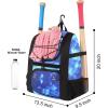 imageMATEIN Softball Bag Lightweight Baseball Backpack with Shoe Compartment Baseball Bag with Fence Hook for TBall Bat ampamp Equipment Softball Gifts Catchers Backpack for Women Fit Batting Glove HelmetGalaxy Blue