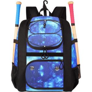 imageMATEIN Softball Bag Lightweight Baseball Backpack with Shoe Compartment Baseball Bag with Fence Hook for TBall Bat ampamp Equipment Softball Gifts Catchers Backpack for Women Fit Batting Glove HelmetGalaxy Blue  Large