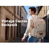 imageMATEIN Canvas Backpack for Men with Shoe Compartment Large TSA Friendly Travel Backpack for 173 inch Laptop Vintage Computer Daypack with USB Port AntiTheft RFID Pocket Waterproof Wet Bag