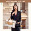 imageMATEIN 14 Inch Laptop Bag Sustainable Womens Work Tote Bag Compatible with Macbook with Makeup Organizer Compartment Antitheft Computer Briefcase with RFID for Teacher Office Commute Beige