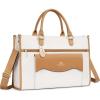 imageMATEIN 14 Inch Laptop Bag Sustainable Womens Work Tote Bag Compatible with Macbook with Makeup Organizer Compartment Antitheft Computer Briefcase with RFID for Teacher Office Commute Beige