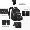 imageMATEIN Mini Backpack Purse for Women Fashion Small Purse Backpack with USB Charging Port Waterproof Casual Daily Cute Shoulder Bag Ladies Handbags for Travel Work College 2pcs Sets BlackBeigeBlack