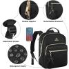 imageMATEIN Mini Backpack Purse for Women Fashion Small Purse Backpack with USB Charging Port Waterproof Casual Daily Cute Shoulder Bag Ladies Handbags for Travel Work College 2pcs Sets BlackBeigeBlack