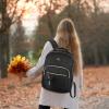imageMATEIN Mini Backpack Purse for Women Fashion Small Purse Backpack with USB Charging Port Waterproof Casual Daily Cute Shoulder Bag Ladies Handbags for Travel Work College 2pcs Sets BlackBeigeBlack