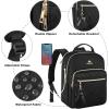 imageMATEIN Mini Backpack Purse for Women Fashion Small Purse Backpack with USB Charging Port Waterproof Casual Daily Cute Shoulder Bag Ladies Handbags for Travel Work College 2pcs Sets BlackBeigeBlack