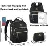 imageMATEIN Mini Backpack Purse for Women Fashion Small Purse Backpack with USB Charging Port Waterproof Casual Daily Cute Shoulder Bag Ladies Handbags for Travel Work College 2pcs Sets BlackBeigeBlack