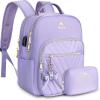 imageMATEIN Mini Backpack Purse for Women Fashion Small Purse Backpack with USB Charging Port Waterproof Casual Daily Cute Shoulder Bag Ladies Handbags for Travel Work College 2pcs Sets BlackBeigePurple
