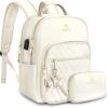 imageMATEIN Mini Backpack Purse for Women Fashion Small Purse Backpack with USB Charging Port Waterproof Casual Daily Cute Shoulder Bag Ladies Handbags for Travel Work College 2pcs Sets BlackBeigeBeige