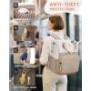 imageMATEIN Anti Theft Laptop Backpack for Women 156 Inch College Travel Backpack with Theftproof Zippers ampamp RFID Pocket Water Resistant Work Commuter Bag with USB Port for Teacher Nurse BeigeKhaki