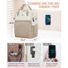imageMATEIN Anti Theft Laptop Backpack for Women 156 Inch College Travel Backpack with Theftproof Zippers ampamp RFID Pocket Water Resistant Work Commuter Bag with USB Port for Teacher Nurse BeigeKhaki