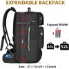 imageMATEIN Expandable Travel Backpack With Shoe Compartment 52L Large Luggage Suitcase with Waist Straps ampamp USB Charging Port 17 Inch TSA Laptop Backpack With 3 Packing Cubes for Men Black