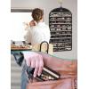 imageMATEIN Hanging Jewelry Organizer with Detachable Travel Jewelry Pouch Tangle Free Necklace Hanger Wall Mount with Metal Hook Large Earring Storage Holder for Bracelet Ring Display Gifts for HerBlack