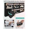 imageMATEIN Hanging Jewelry Organizer with Detachable Travel Jewelry Pouch Tangle Free Necklace Hanger Wall Mount with Metal Hook Large Earring Storage Holder for Bracelet Ring Display Gifts for HerBlack