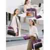 imageMATEIN Lunch Tote Bag for Women 156 Inch PU Leather Laptop Briefcase with Insulated Lunch Compartment Large Capacity Professional Computer Work Handbag with Purse for Office Nurse Teacher 2 SetsPurple