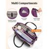 imageMATEIN Lunch Tote Bag for Women 156 Inch PU Leather Laptop Briefcase with Insulated Lunch Compartment Large Capacity Professional Computer Work Handbag with Purse for Office Nurse Teacher 2 SetsPurple