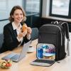 imageMATEIN Lunch backpack for Women 156 Inch Work Laptop Backpack with Lunch Compartment ampamp USB Port Water Resistant College Computer Backpacks Meal Prep Lunchbox Bag for Nurse Office Commute BlackBlack