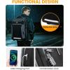 imageMATEIN Rolling Backpack with Wheels Flight Approved Anti Theft Rolling Bookbag Fits 17quot Laptop Roller Carry On Luggage Wheeled College School Suitcase Travel Bag with USB Port for Men Women Black