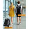 imageMATEIN Rolling Backpack with Wheels Flight Approved Anti Theft Rolling Bookbag Fits 17quot Laptop Roller Carry On Luggage Wheeled College School Suitcase Travel Bag with USB Port for Men Women Black