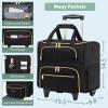 imageMATEIN Rolling Laptop Bag for Women 156 Inch Rolling Briefcase with Wheels ampampDetachable Cart Roller Computer Teacher Tote Bag with Insulated Lunch Box Gift for Nurse Work Business Office Deep Black