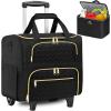 imageMATEIN Rolling Laptop Bag for Women 156 Inch Rolling Briefcase with Wheels ampampDetachable Cart Roller Computer Teacher Tote Bag with Insulated Lunch Box Gift for Nurse Work Business Office Deep Black