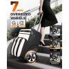 imageMATEIN Rolling Luggage for Women with Large Wheels Anti Theft Fashion Wheeled Travel Backpack Fits 17quot Laptop Roller Suitcase Backpack with Shoulder Strap for Trolley Bag with USB Port Black White