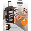 imageMATEIN Rolling Luggage for Women with Large Wheels Anti Theft Fashion Wheeled Travel Backpack Fits 17quot Laptop Roller Suitcase Backpack with Shoulder Strap for Trolley Bag with USB Port Black White