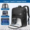 imageMATEIN Work Backpack with Lunch Compartment Waterproof PUcoated Meal Prep Backpack for Men with Cutlery Pocket Large 17 Inch Laptop Back Pack with USB Port Insulated Cooler Bag for Office Picnic