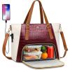 imageMATEIN Laptop Tote Bag with Lunch Compartment 156 Inch Insulated Work Bag with USB Port Water Resistant Convertible Briefcase PU Leather Computer Handbag Purse for Women Nurse Teacher Office