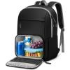 imageMATEIN Lunch backpack for Women 156 Inch Work Laptop Backpack with Lunch Compartment ampamp USB Port Water Resistant College Computer Backpacks Meal Prep Lunchbox Bag for Nurse Office Commute BlackBlack