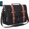 imageMATEIN Messenger Bag for School with USB Charging Port Large Crossbody Satchel 156 inch Student College Laptop Bags with Shoulder Strap Water Resistant Work Computer Briefcase for Office CommutingBlack