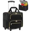 imageMATEIN Rolling Laptop Bag for Women 156 Inch Rolling Briefcase with Wheels ampampDetachable Cart Roller Computer Teacher Tote Bag with Insulated Lunch Box Gift for Nurse Work Business Office Deep Black